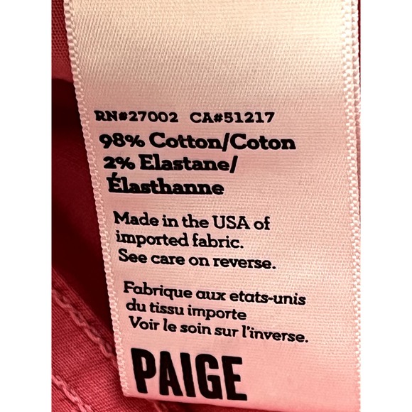 Paige Men's Normandie straight leg jeans in ginger root (salmon pink), size 29 - Picture 6 of 10